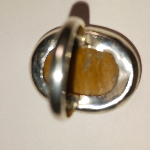 Oval Yellow Jasper Sterling silver ring size 8 - Picture 2 of 3